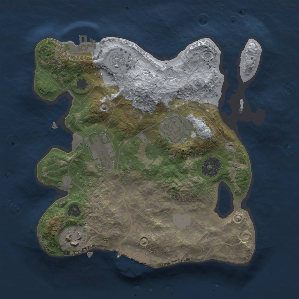Rust Map: Procedural Map, Size: 2400, Seed: 389466, 11 Monuments