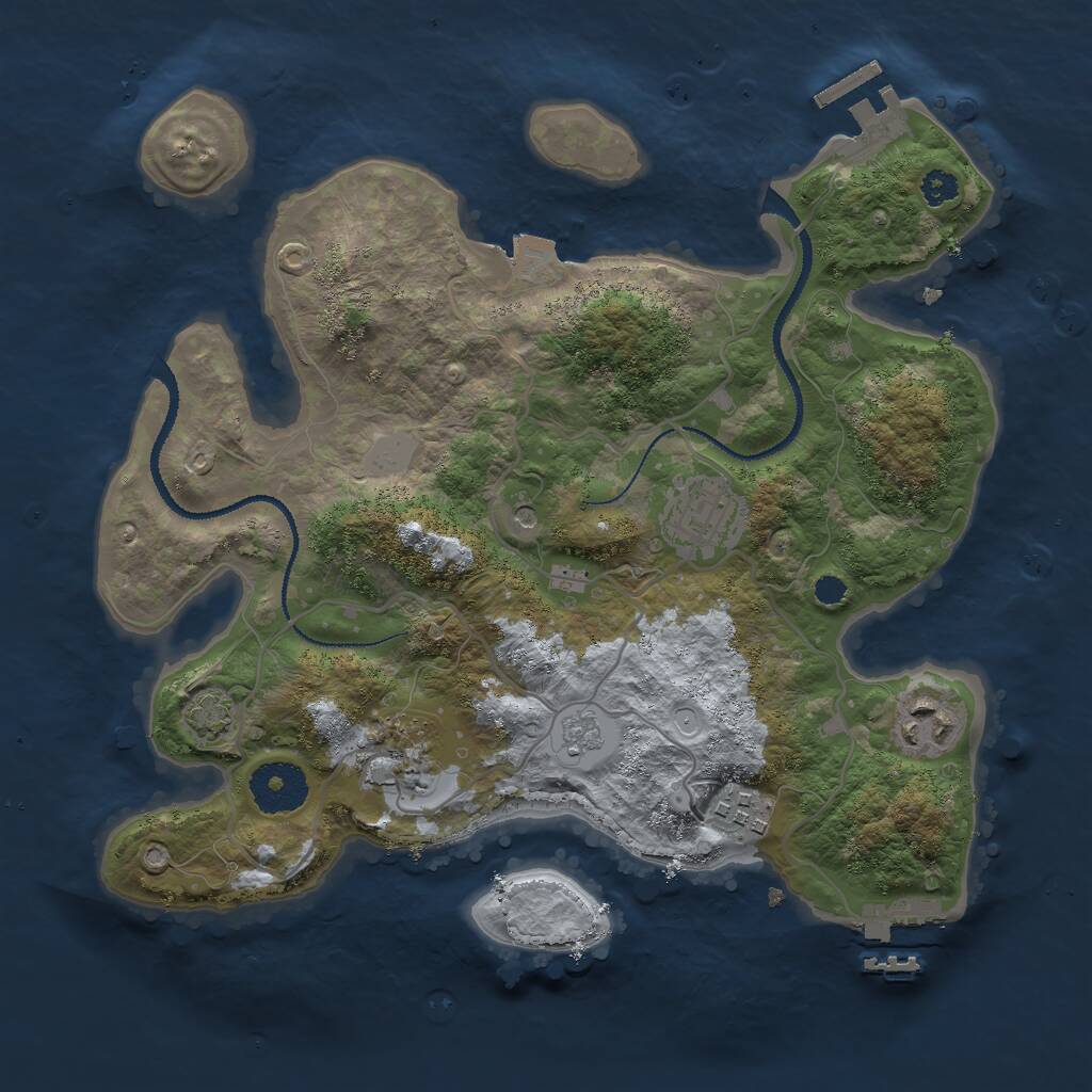 Rust Map: Procedural Map, Size: 3000, Seed: 658115112, 10 Monuments