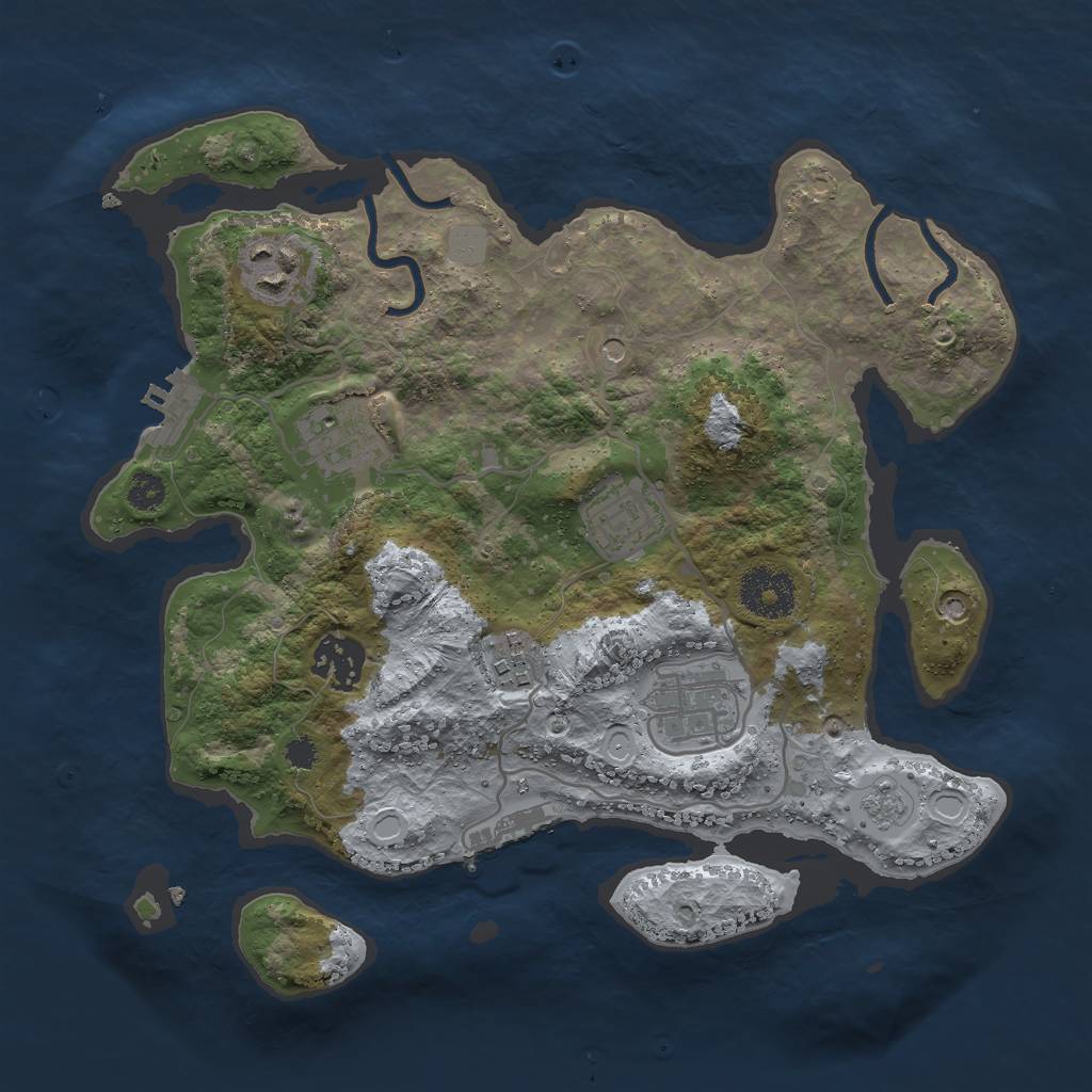 Rust Map: Procedural Map, Size: 3000, Seed: 20401538, 15 Monuments