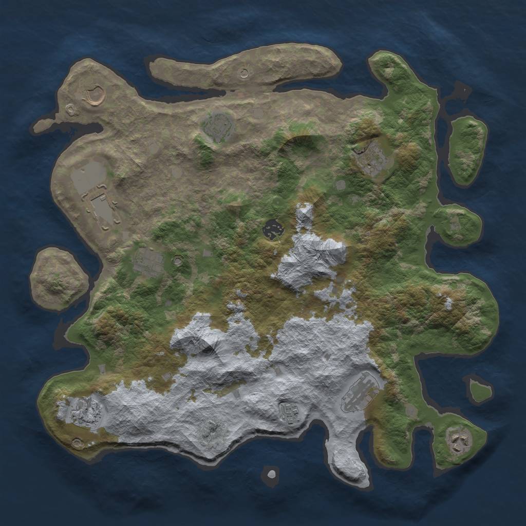 Rust Map: Barren, Size: 4000, Seed: 1715926860, 13 Monuments