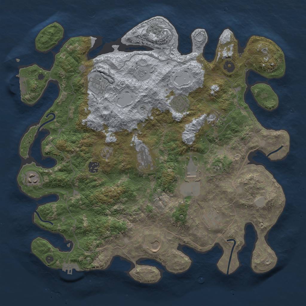 Rust Map: Procedural Map, Size: 4000, Seed: 2351786, 19 Monuments