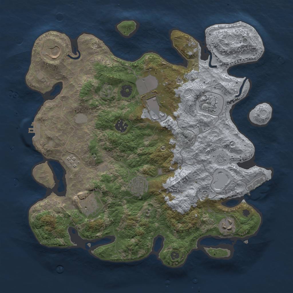 Rust Map: Procedural Map, Size: 3500, Seed: 17065090, 17 Monuments