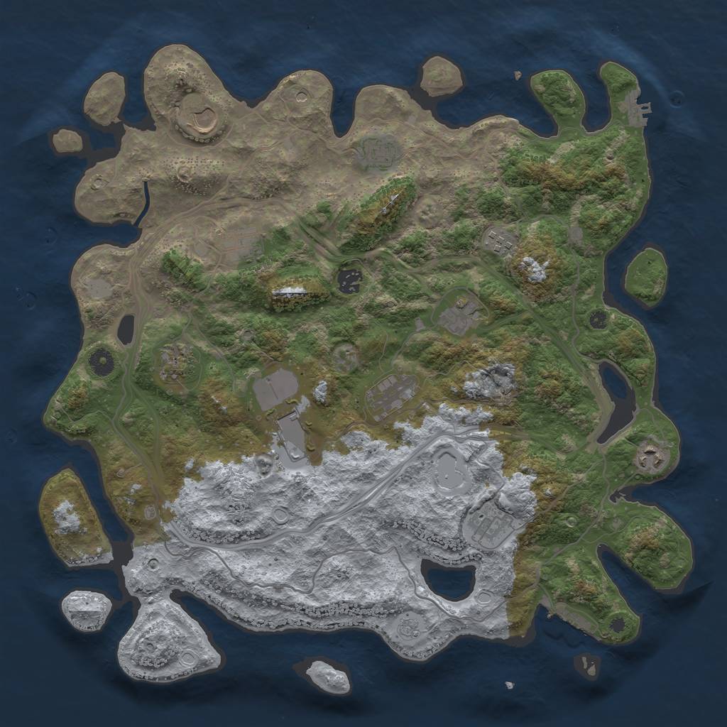 Rust Map: Procedural Map, Size: 4250, Seed: 330783334, 20 Monuments