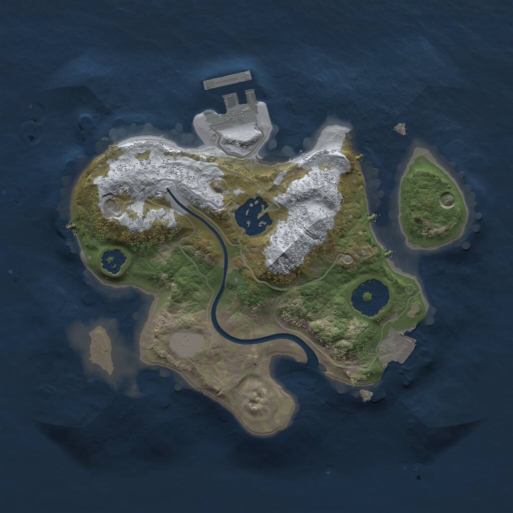 Rust Map: Procedural Map, Size: 2150, Seed: 1234, 3 Monuments