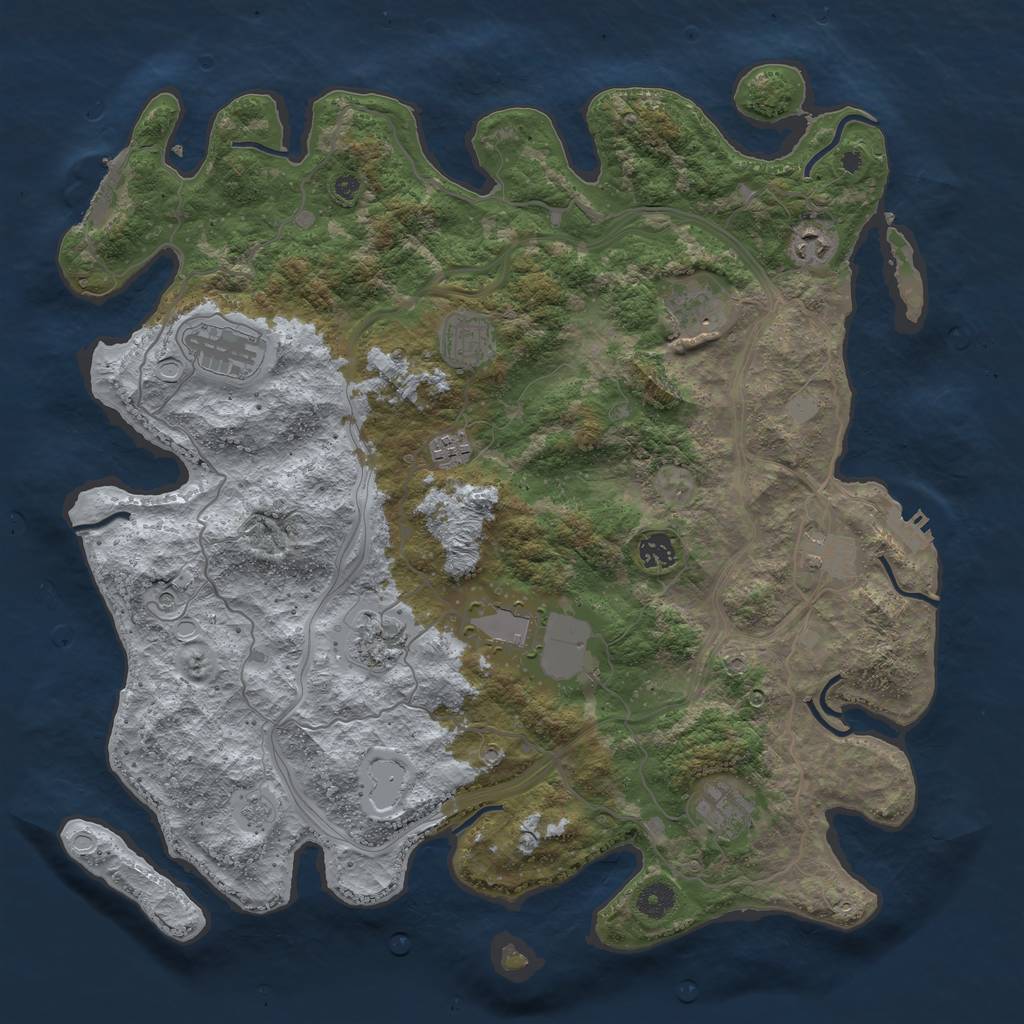Rust Map: Procedural Map, Size: 4250, Seed: 45243124, 19 Monuments