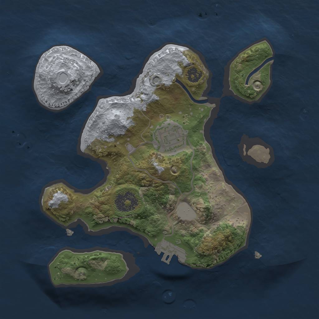 Rust Map: Procedural Map, Size: 2200, Seed: 71381, 7 Monuments