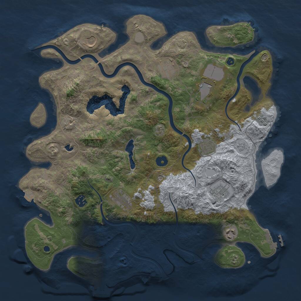 Rust Map: Procedural Map, Size: 4000, Seed: 421556, 15 Monuments