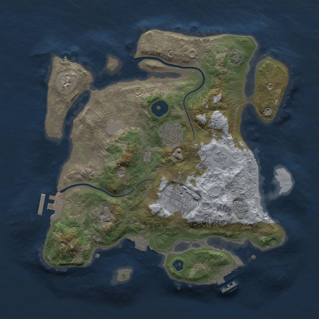 Rust Map: Procedural Map, Size: 3000, Seed: 8418, 9 Monuments