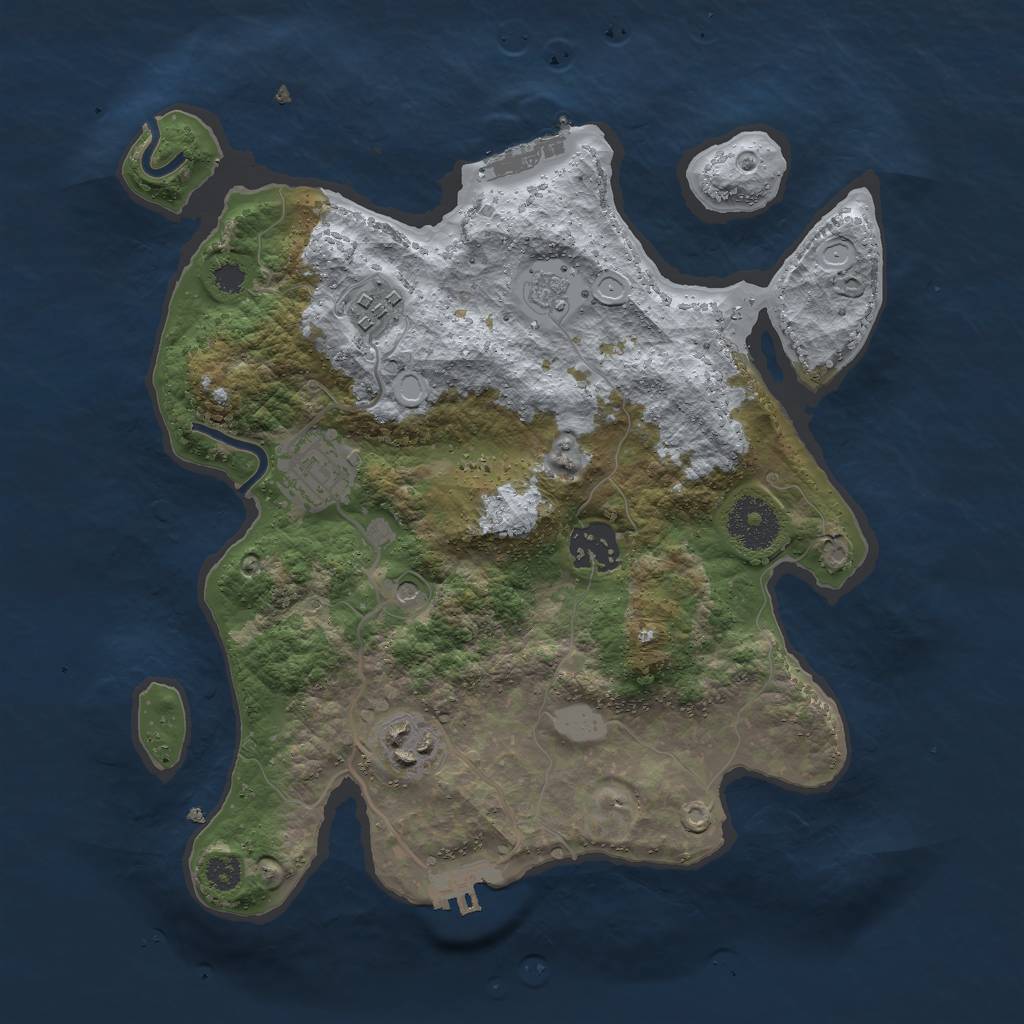 Rust Map: Procedural Map, Size: 3000, Seed: 1438474853, 13 Monuments