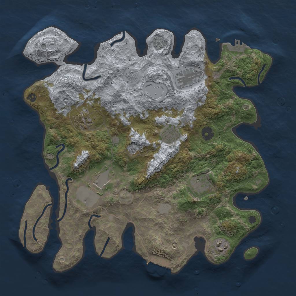 Rust Map: Procedural Map, Size: 3500, Seed: 251126438, 16 Monuments