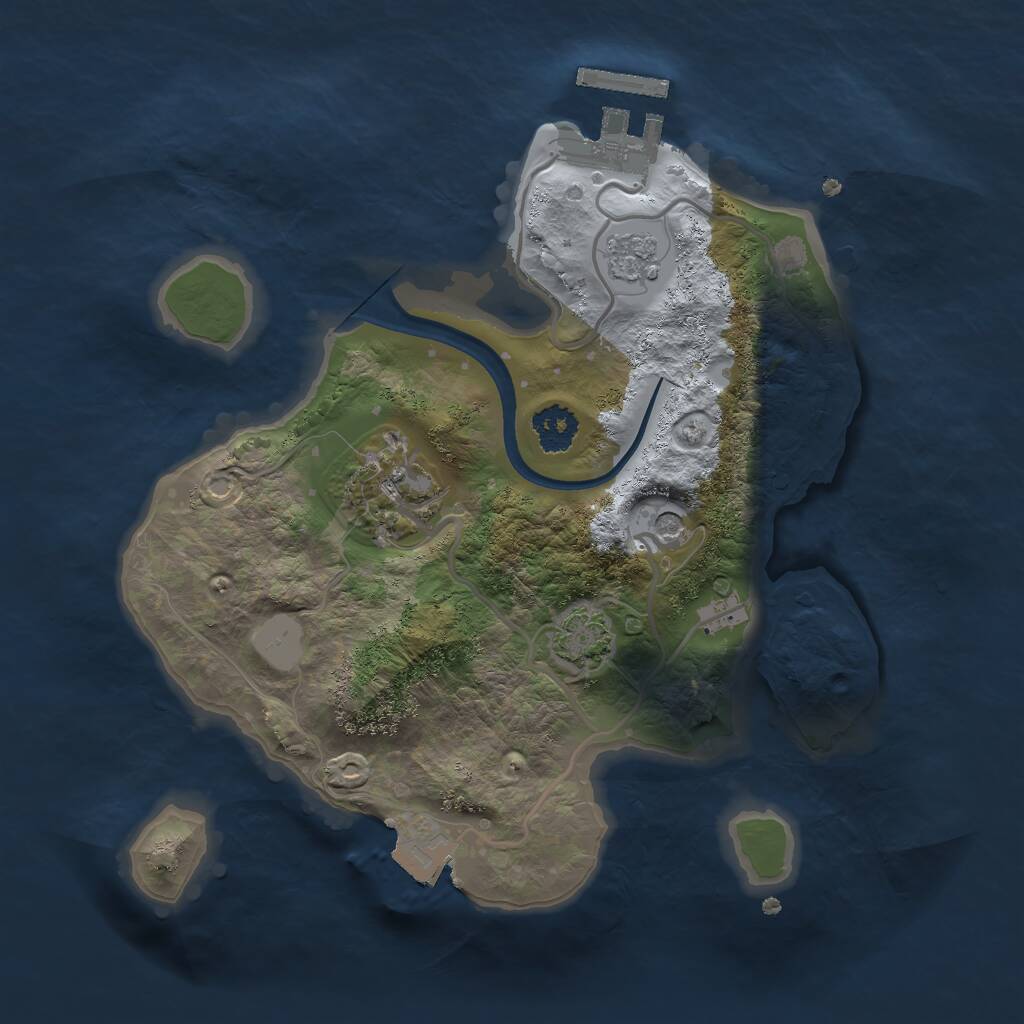 Rust Map: Procedural Map, Size: 2250, Seed: 19216811, 6 Monuments