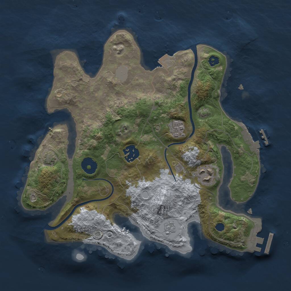 Rust Map: Procedural Map, Size: 2750, Seed: 934362480, 8 Monuments