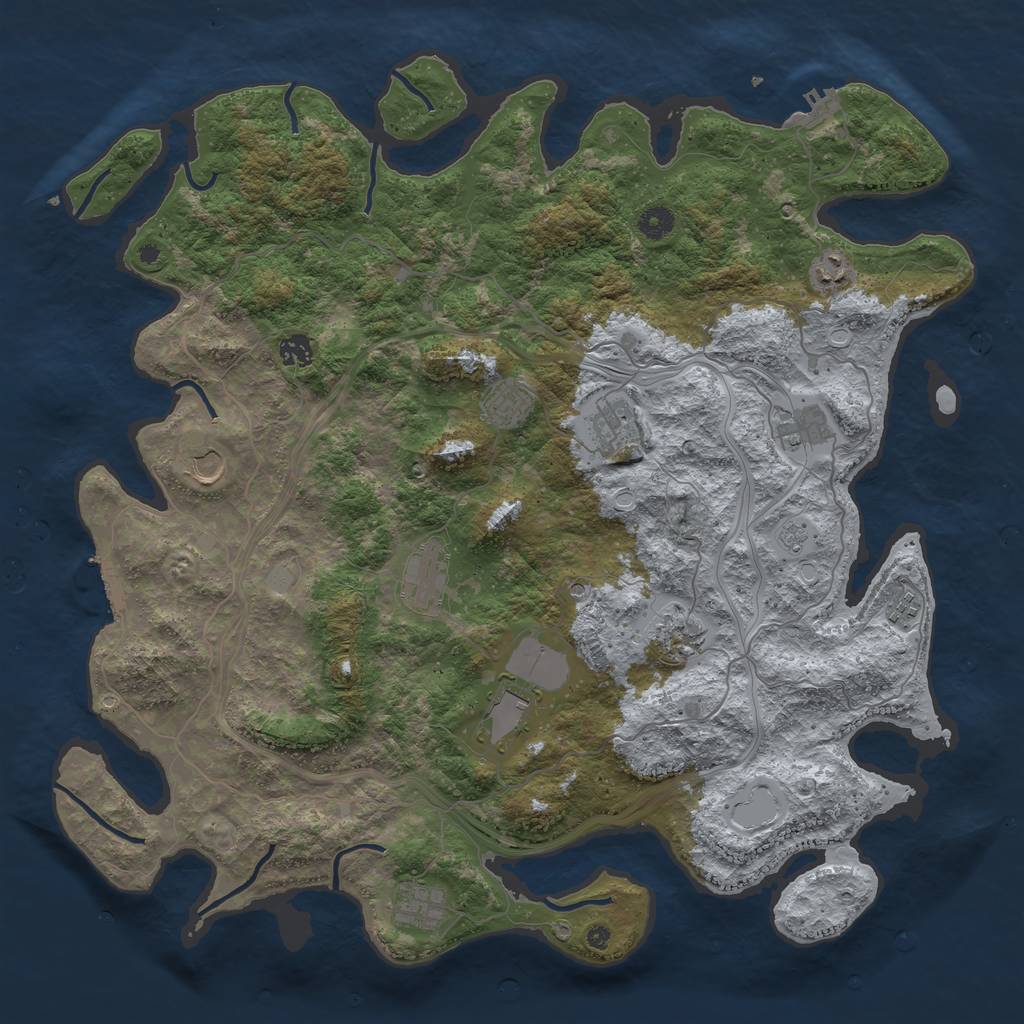 Rust Map: Procedural Map, Size: 4500, Seed: 15673123, 20 Monuments