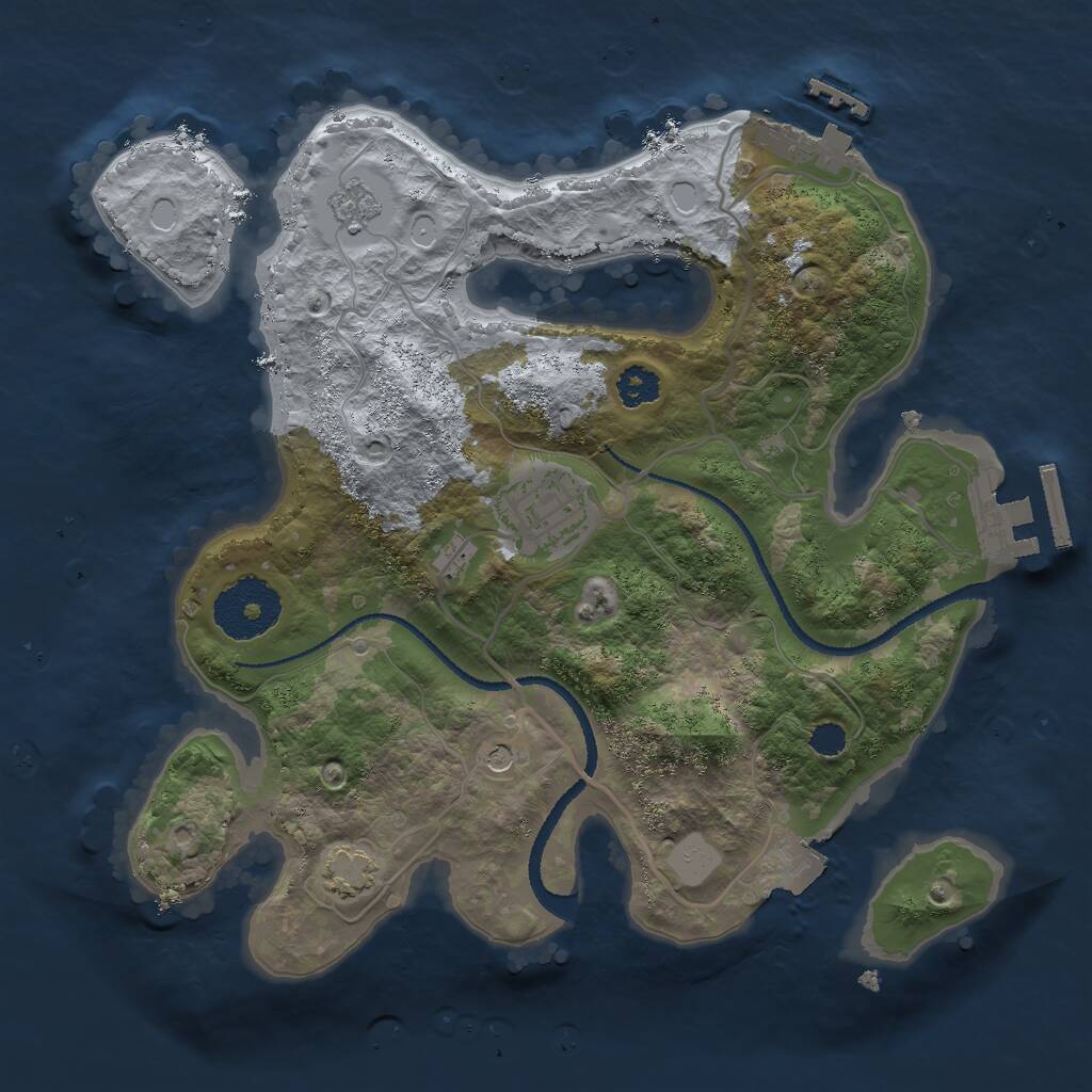 Rust Map: Procedural Map, Size: 2600, Seed: 1482812242, 7 Monuments