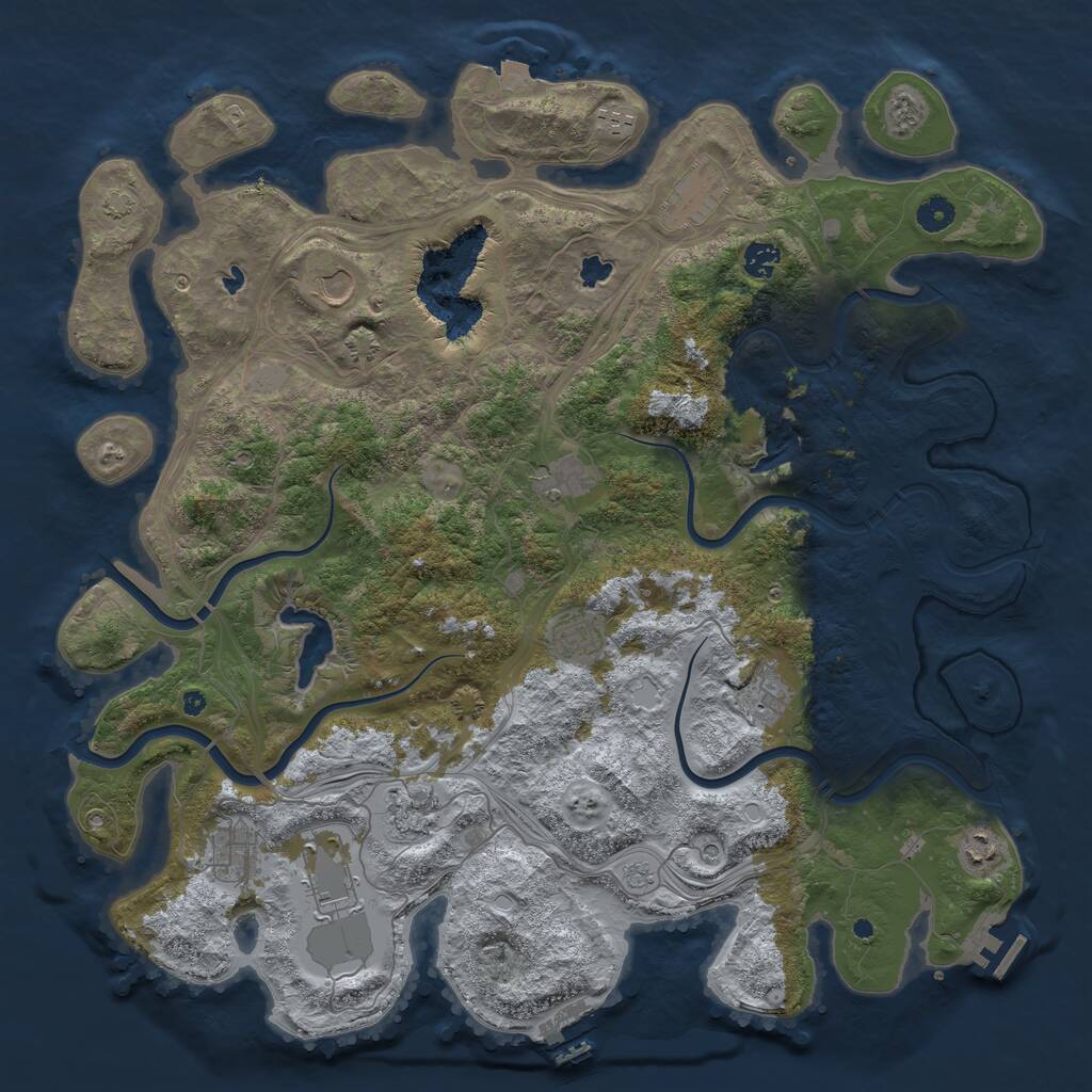 Rust Map: Procedural Map, Size: 4500, Seed: 123252777, 17 Monuments