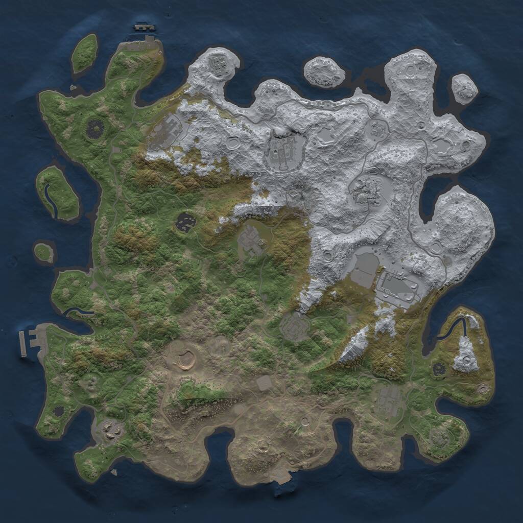 Rust Map: Procedural Map, Size: 4096, Seed: 460007569, 17 Monuments