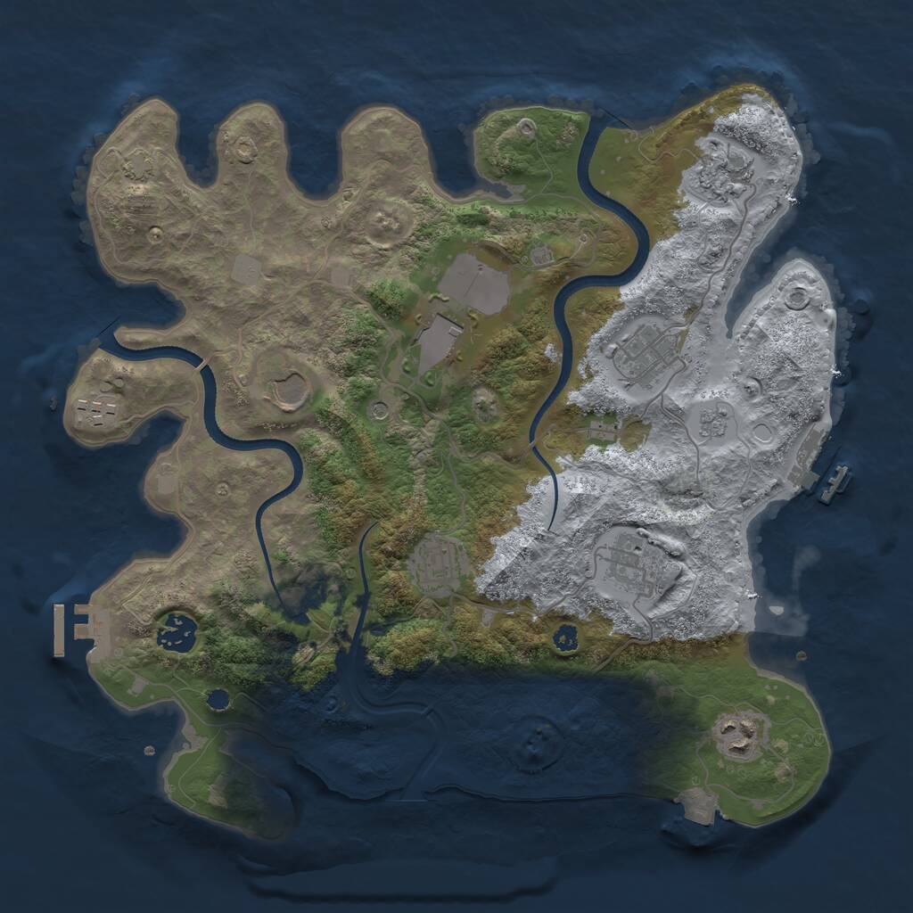 Rust Map: Procedural Map, Size: 3500, Seed: 4012580, 15 Monuments