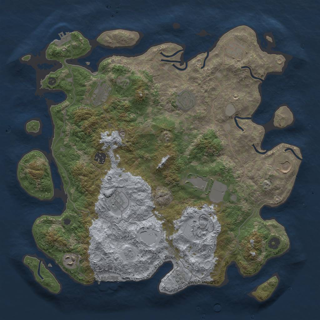 Rust Map: Procedural Map, Size: 4000, Seed: 2123051059, 19 Monuments
