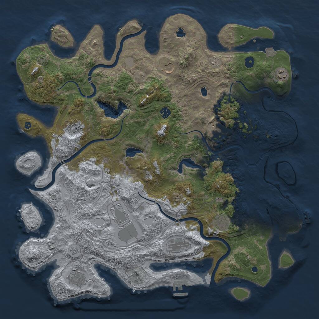 Rust Map: Procedural Map, Size: 4500, Seed: 237491690, 16 Monuments