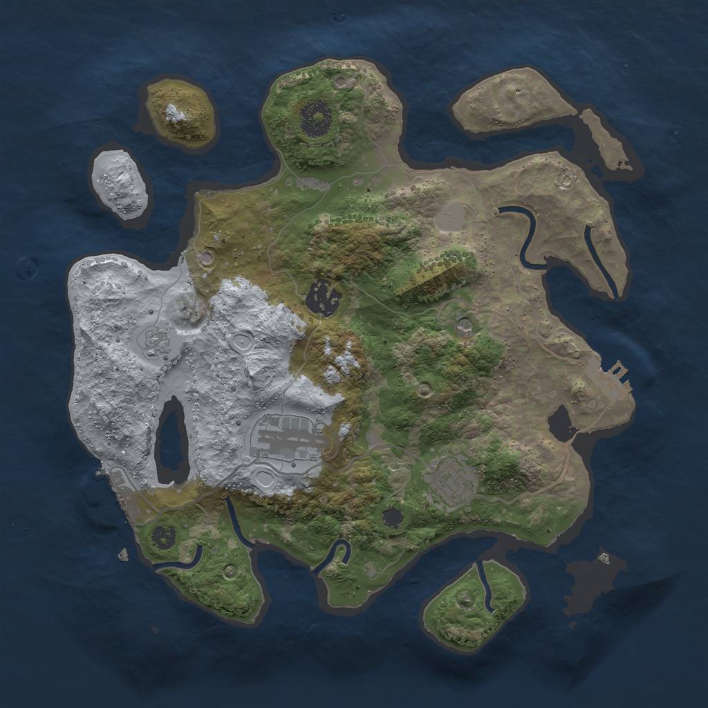 Rust Map: Procedural Map, Size: 3000, Seed: 68398, 12 Monuments