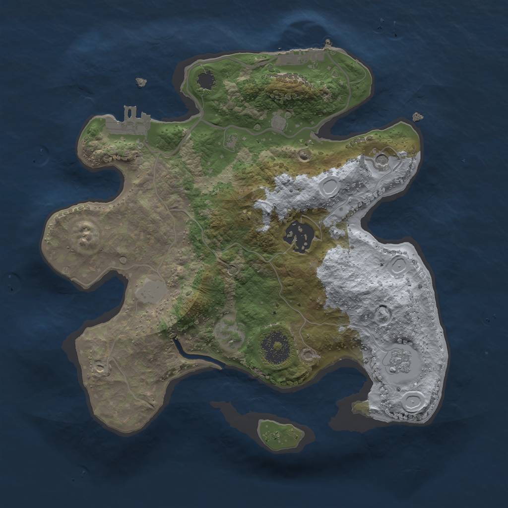 Rust Map: Procedural Map, Size: 2500, Seed: 65236227, 10 Monuments