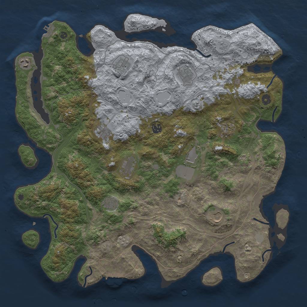 Rust Map: Procedural Map, Size: 4500, Seed: 278803168, 20 Monuments