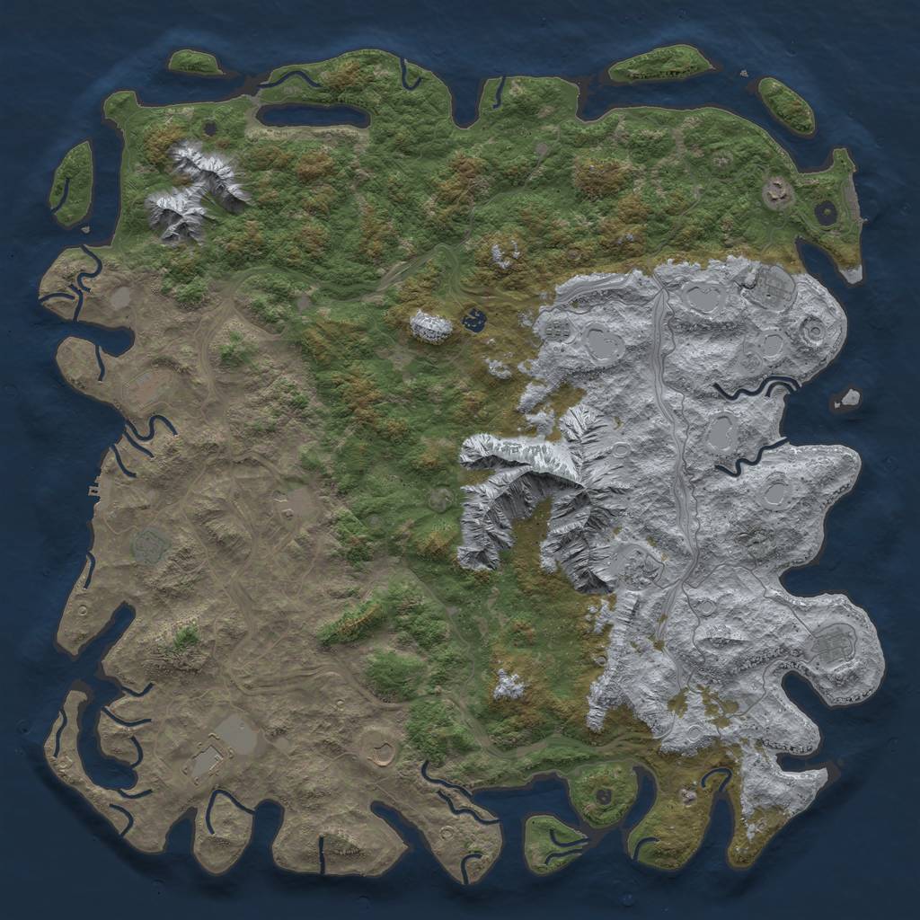 Rust Map: Procedural Map, Size: 6000, Seed: 37011016, 20 Monuments