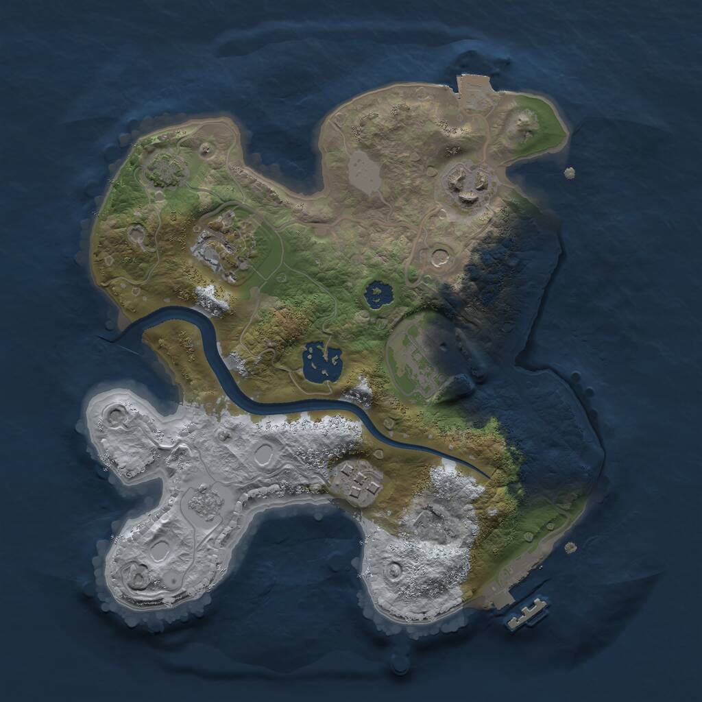 Rust Map: Procedural Map, Size: 2500, Seed: 159753123, 10 Monuments