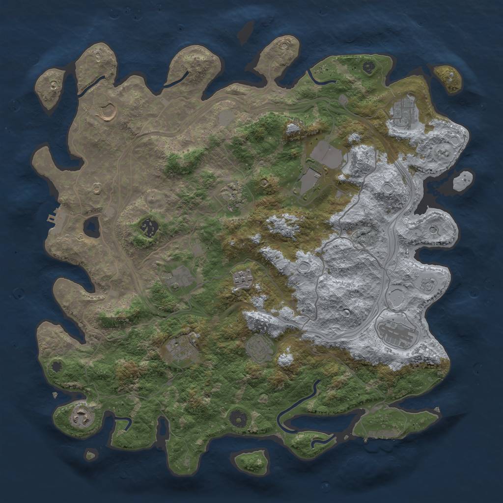 Rust Map: Procedural Map, Size: 4250, Seed: 14318, 20 Monuments