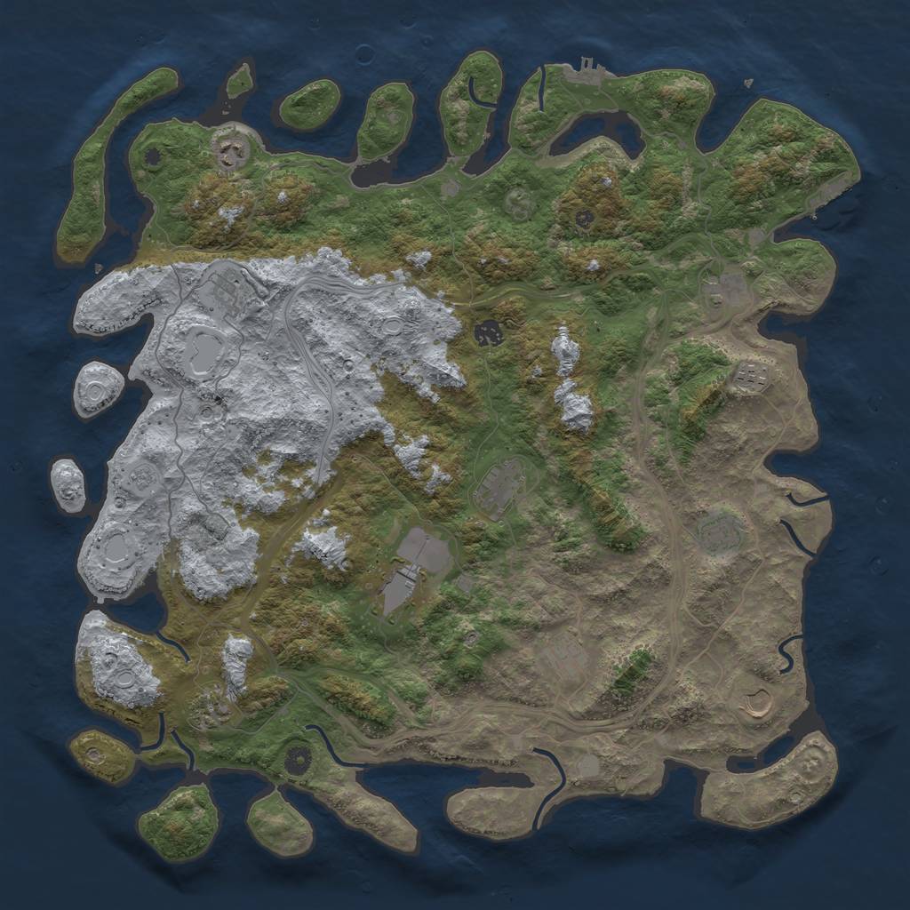 Rust Map: Procedural Map, Size: 4800, Seed: 1163410421, 20 Monuments