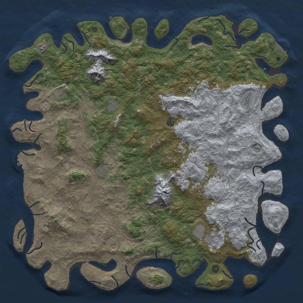 Rust Map: Procedural Map, Size: 6000, Seed: 16861318, 20 Monuments