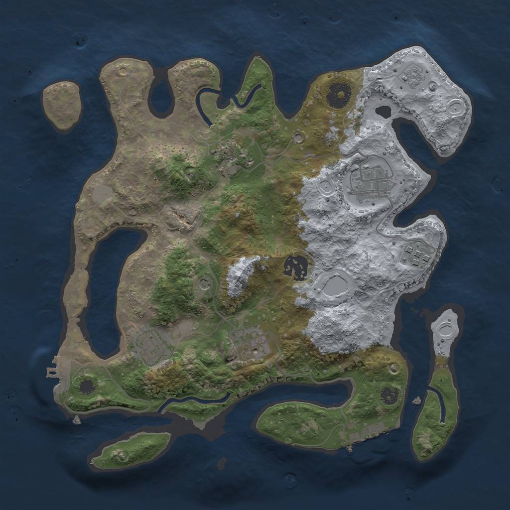 Rust Map: Procedural Map, Size: 3000, Seed: 412453, 15 Monuments