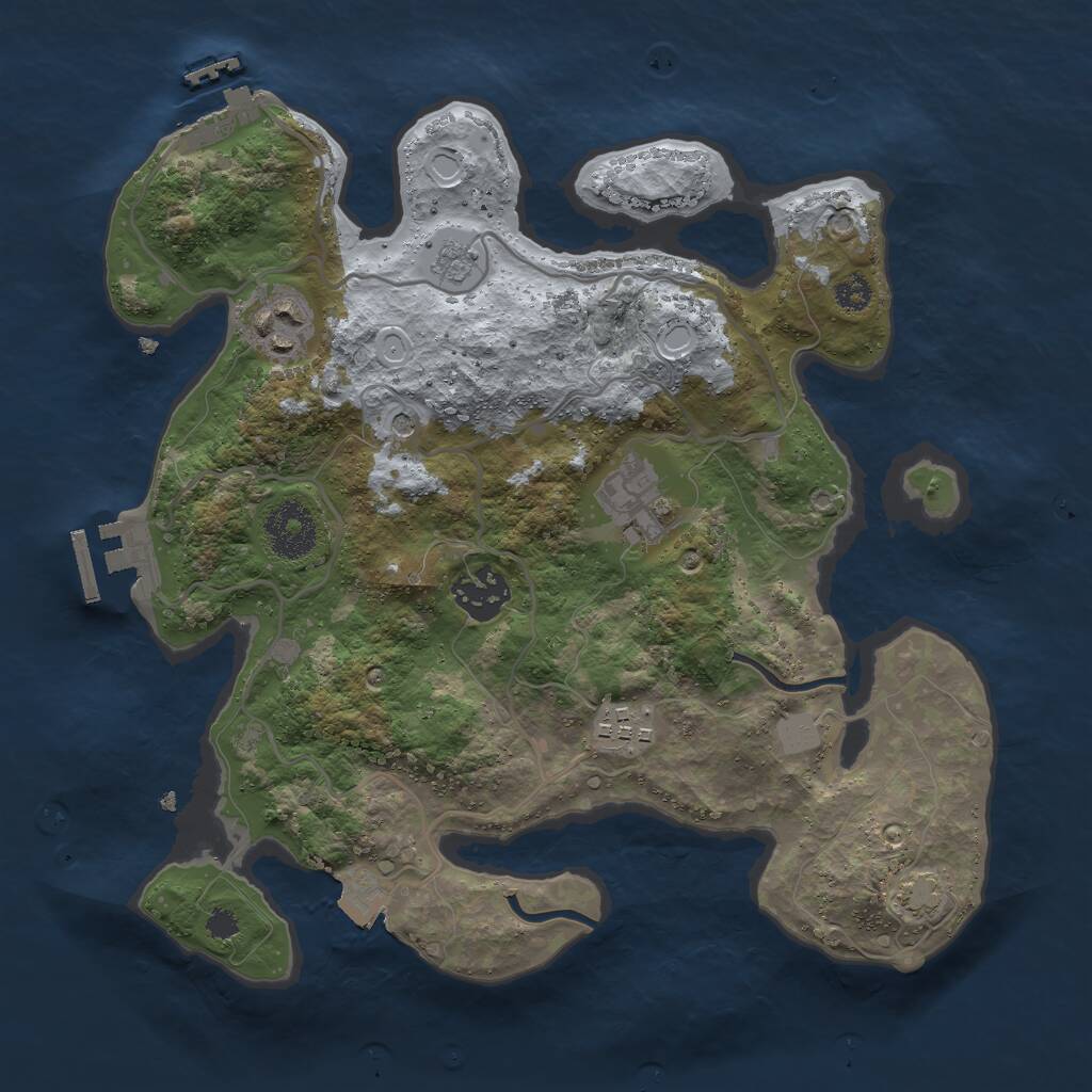Rust Map: Procedural Map, Size: 3000, Seed: 846359893, 10 Monuments