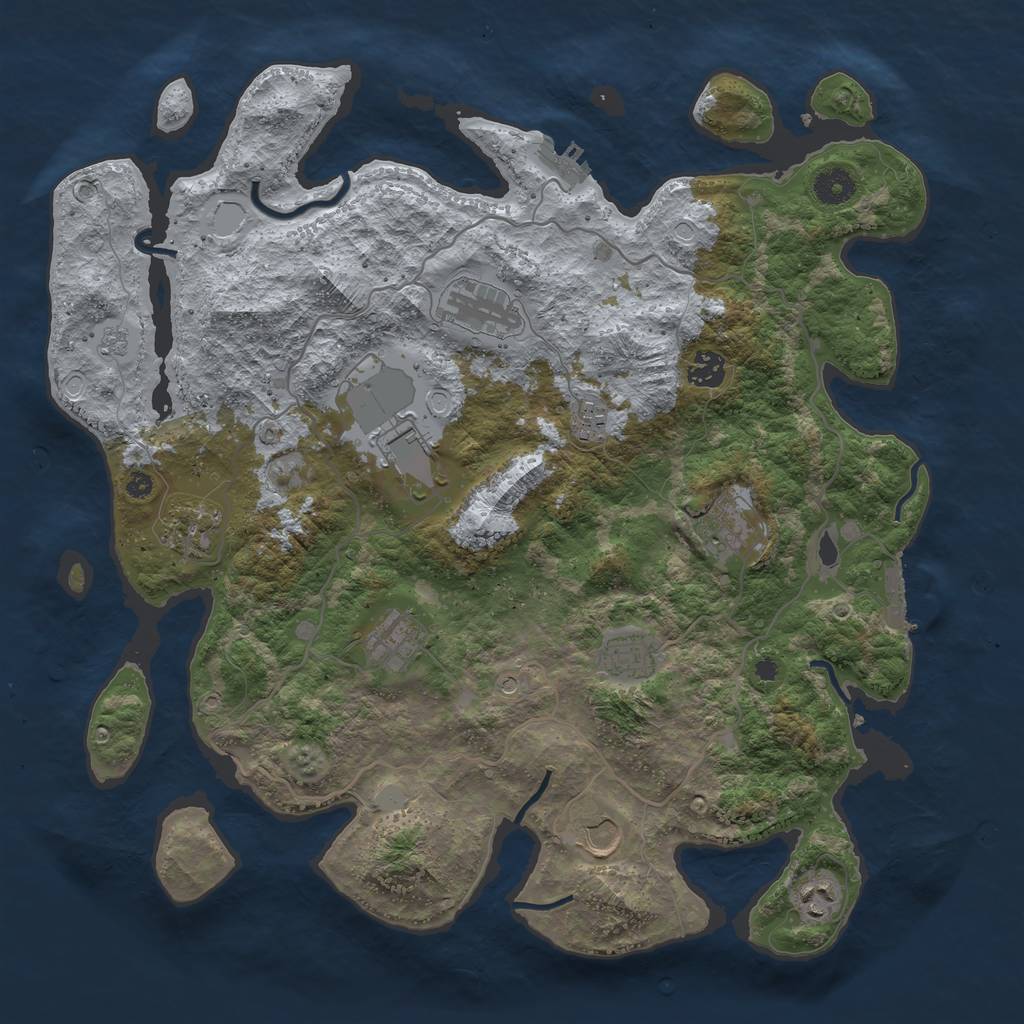 Rust Map: Procedural Map, Size: 4000, Seed: 12112022, 19 Monuments