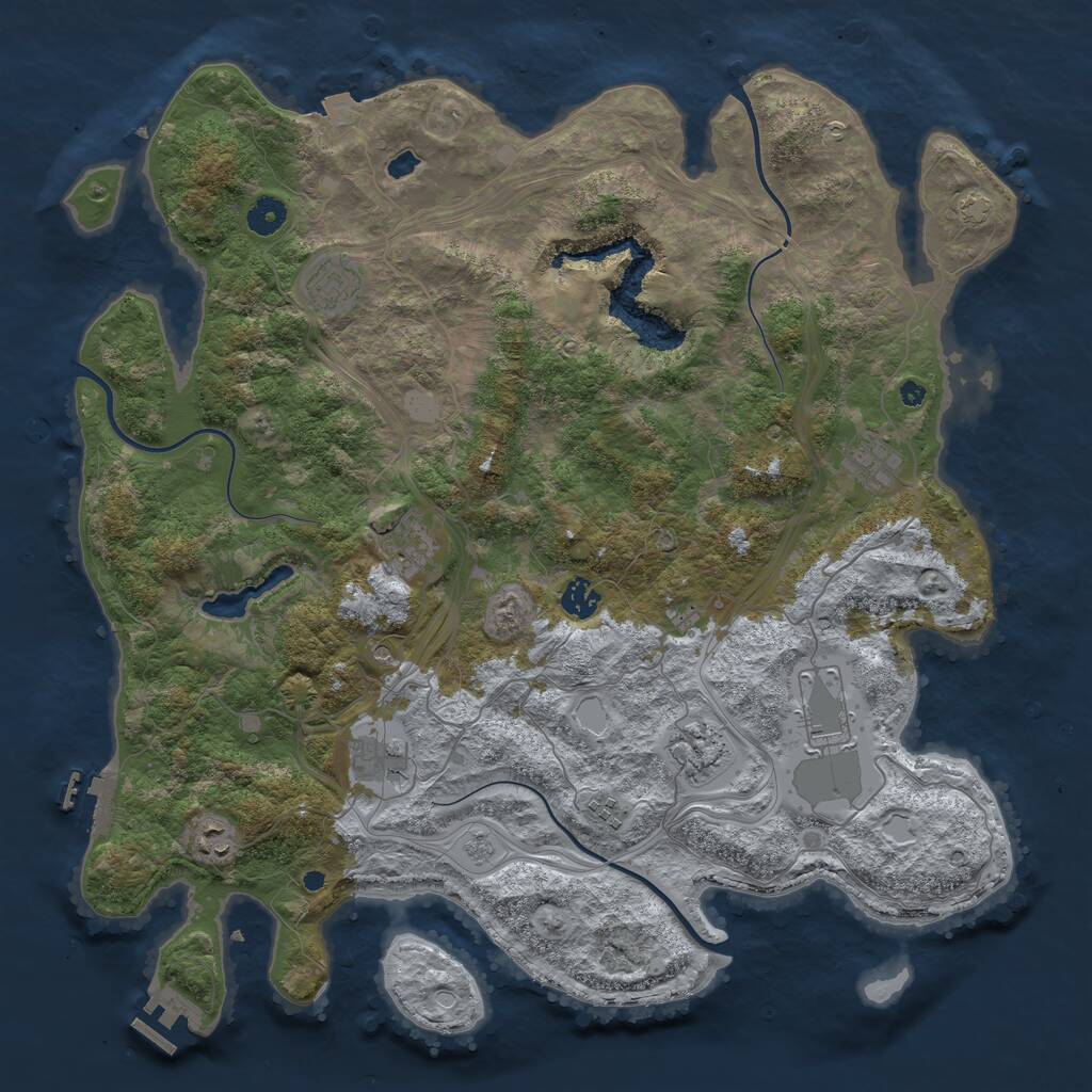 Rust Map: Procedural Map, Size: 4300, Seed: 2023, 15 Monuments