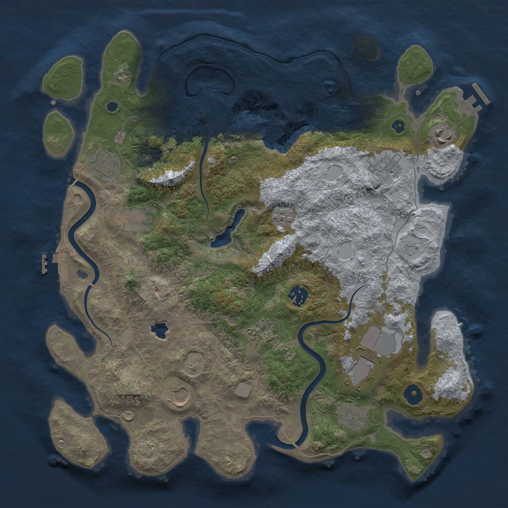 Rust Map: Procedural Map, Size: 4000, Seed: 1782973227, 16 Monuments