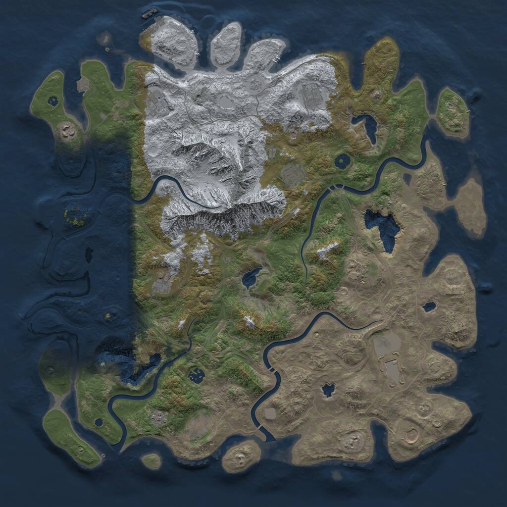 Rust Map: Procedural Map, Size: 5000, Seed: 19185042, 17 Monuments