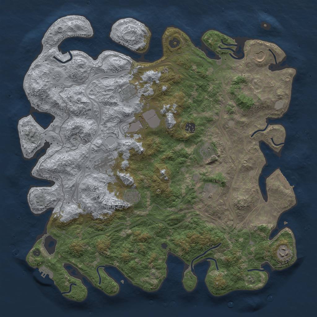 Rust Map: Procedural Map, Size: 4500, Seed: 1443075800, 19 Monuments