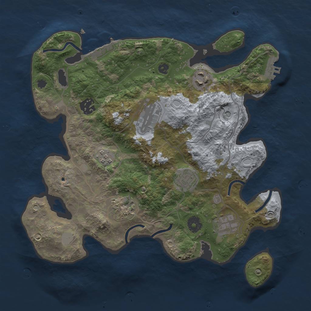 Rust Map: Procedural Map, Size: 3000, Seed: 1899782655, 15 Monuments