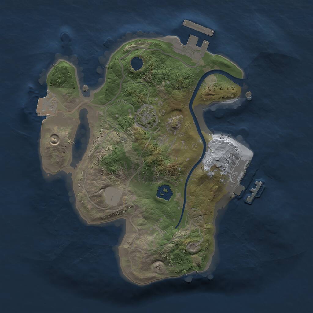 Rust Map: Procedural Map, Size: 2000, Seed: 16861318, 4 Monuments