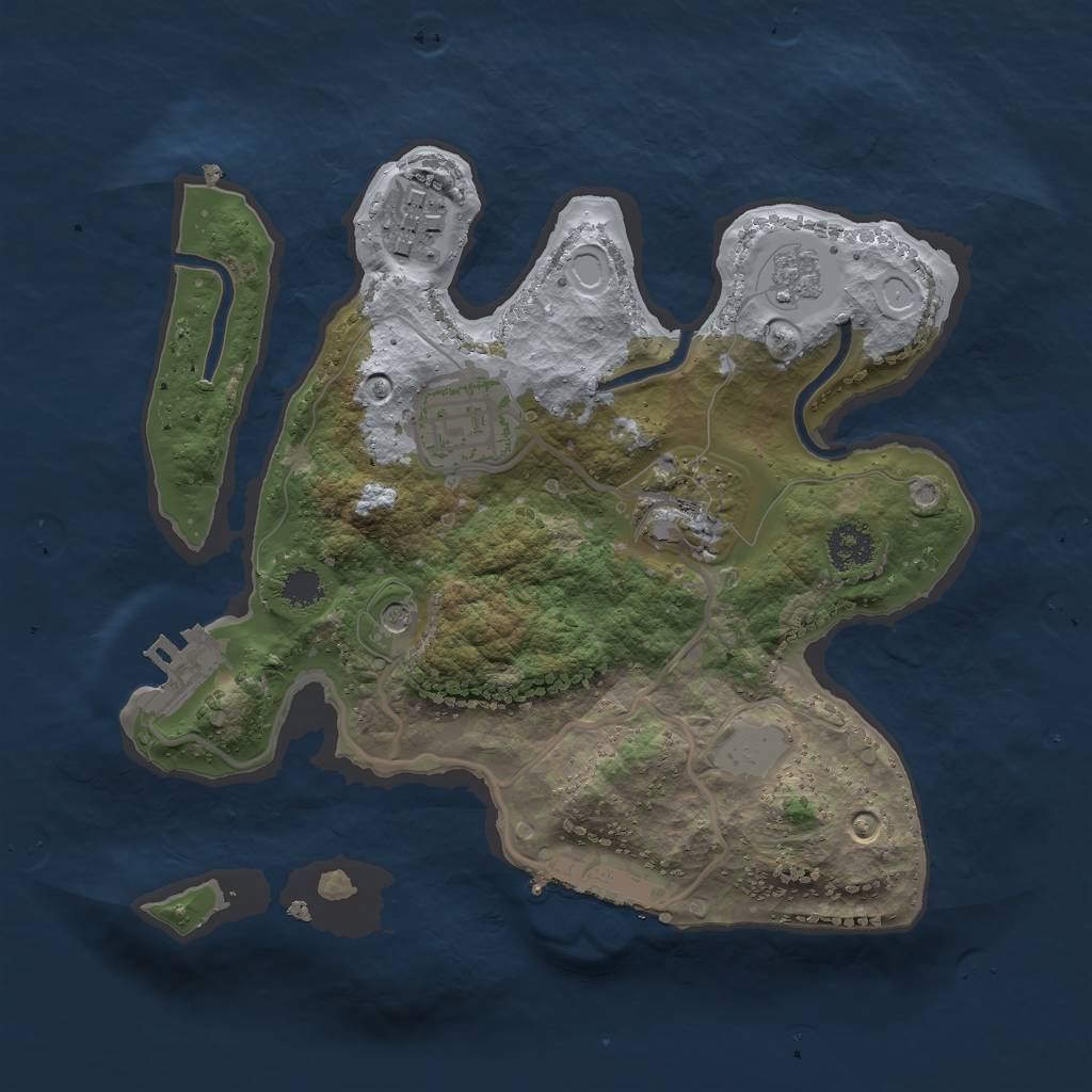 Rust Map: Procedural Map, Size: 2400, Seed: 1142818754, 12 Monuments