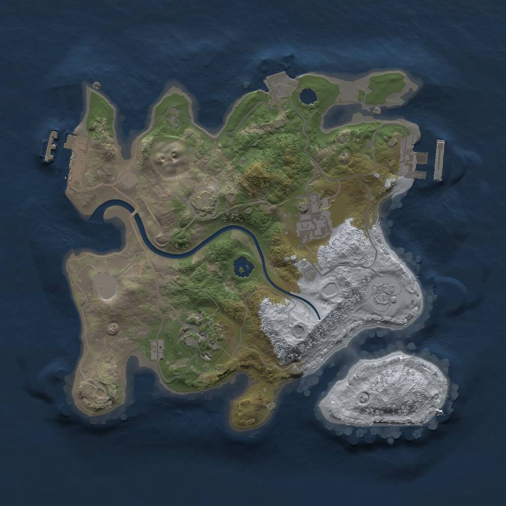 Rust Map: Procedural Map, Size: 2500, Seed: 20000, 7 Monuments