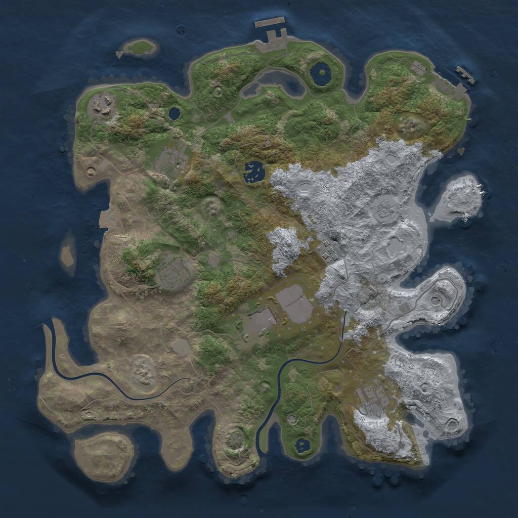 Rust Map: Procedural Map, Size: 3500, Seed: 1721279200, 13 Monuments