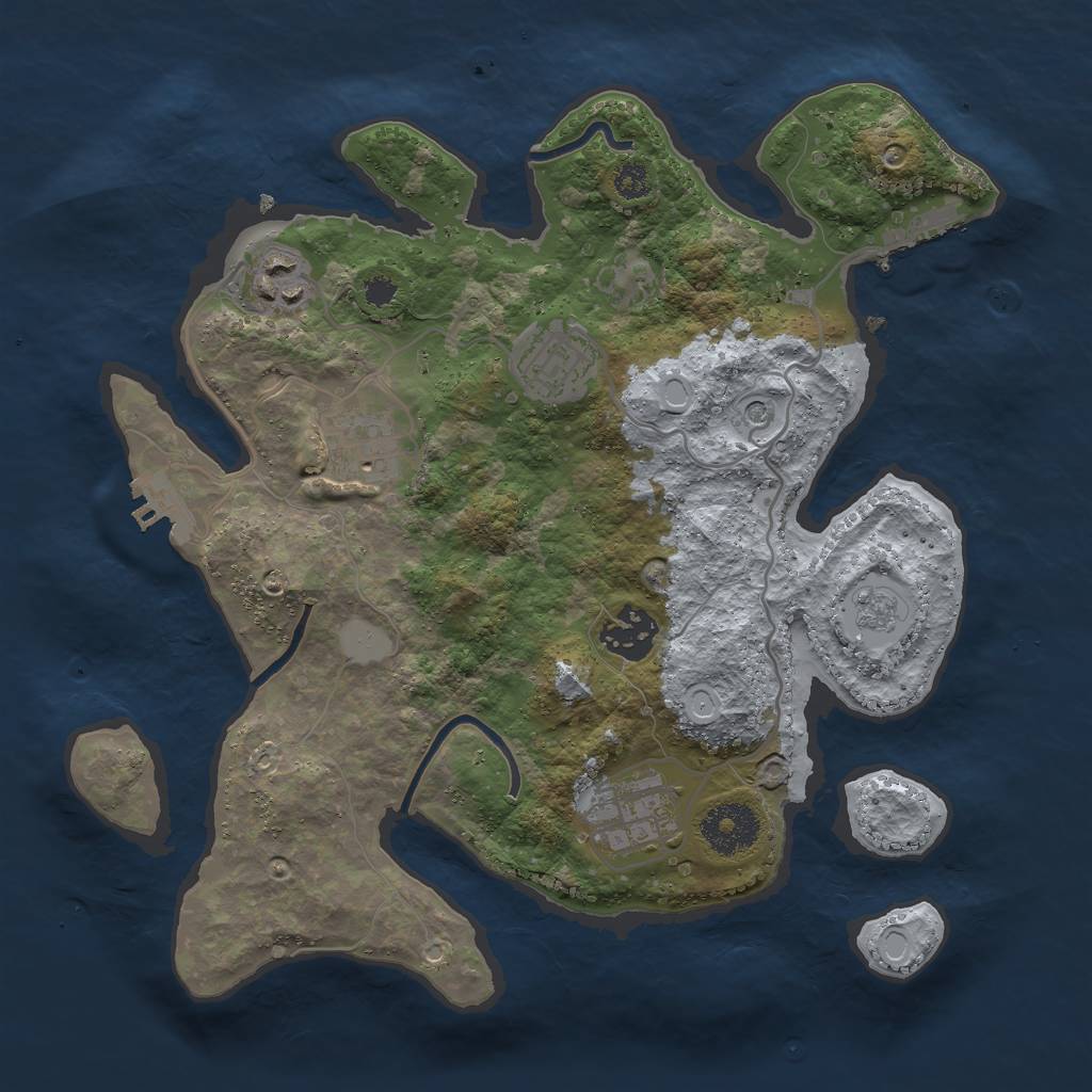 Rust Map: Procedural Map, Size: 3000, Seed: 237803187, 14 Monuments