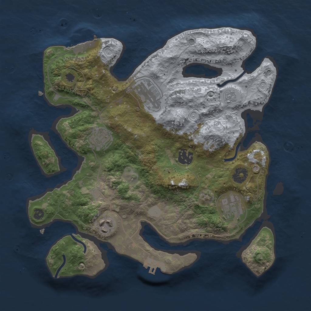 Rust Map: Procedural Map, Size: 3000, Seed: 41815844, 13 Monuments