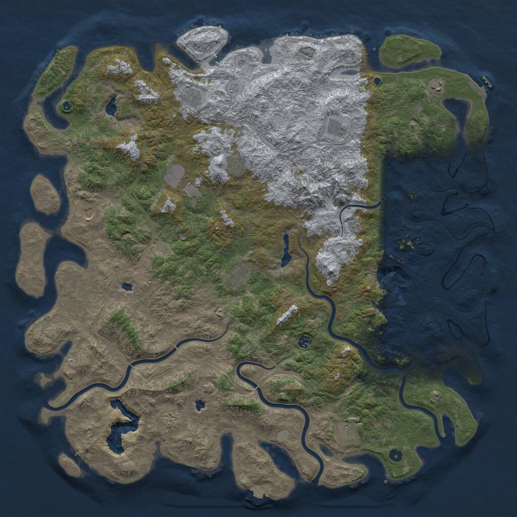 Rust Map: Procedural Map, Size: 6000, Seed: 548111, 17 Monuments