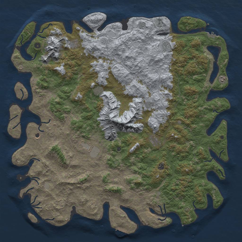 Rust Map: Procedural Map, Size: 6000, Seed: 548111, 20 Monuments