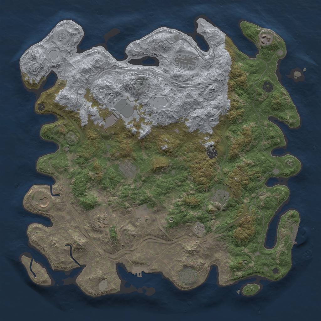 Rust Map: Procedural Map, Size: 4500, Seed: 171821652, 20 Monuments