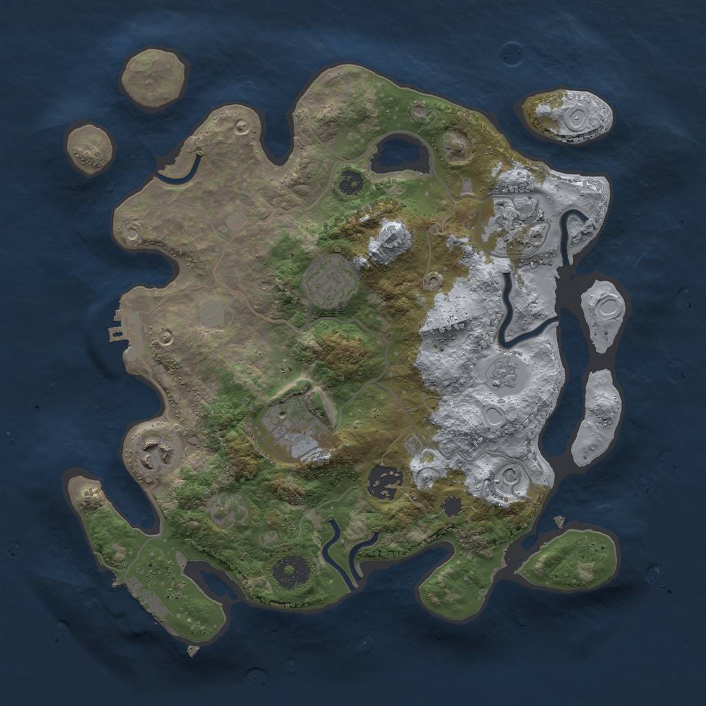 Rust Map: Procedural Map, Size: 3000, Seed: 1944514006, 14 Monuments