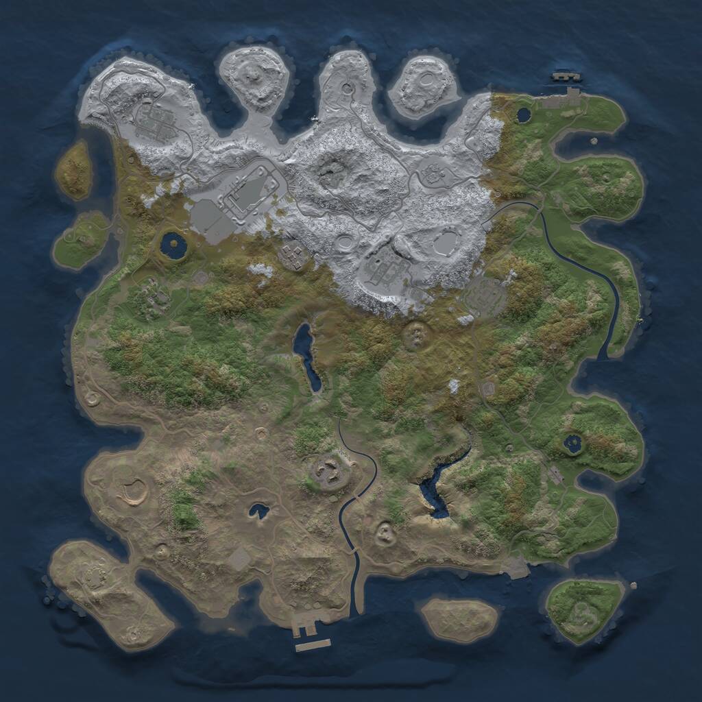 Rust Map: Procedural Map, Size: 4000, Seed: 238982101, 14 Monuments